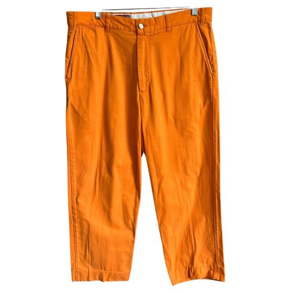 Pennington & Bailes Orange Stadium Pants Khakis Flat Front Men's 36 x 28 - Picture 2 of 9